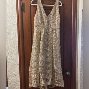 NWT Paper Crown Gold & Cream lace dress